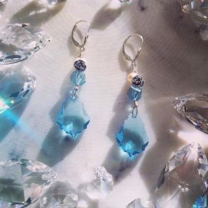 NWT Something Blue Swarovski Sterling Earrings